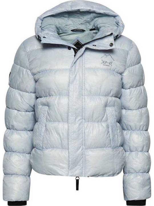 D3 Code Xpd Κοντό Γυναικείο Puffer Μπουφάν για Χειμώνα Γαλάζιο