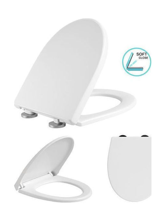 Bormann Plastic Soft Close Toilet Seat White Aries 44.5cm