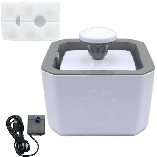 Factory Pet Water Fountain Automatic Plastic Waterer / Fountain for Dog & Cat 3x 2.5lt in Gray Color