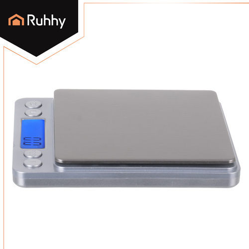 Ruhhy Digitale Küchenwaage mit Eimer bis 2kg Grau