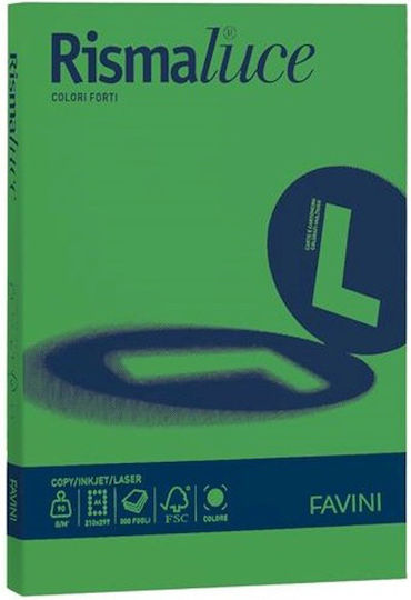 200 Φύλλα Rismaluce 140g/m2 Πράσινο 60 21x29,7 A4