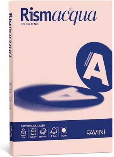 Favini 50 Φύλλα Rismacqua 200g/m2 Ροζ 05 21x29,7 A4