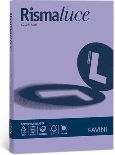 Favini 50 Φύλλα Rismaluce 200g/m2 Βιολετί 49 21x29,7 A4