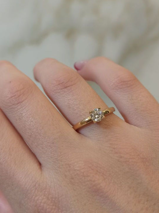 Goldjewels Single Stone Ring Made of 9K Gold