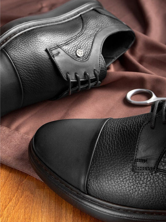 Leder Herren Freizeitschuhe Schwarz