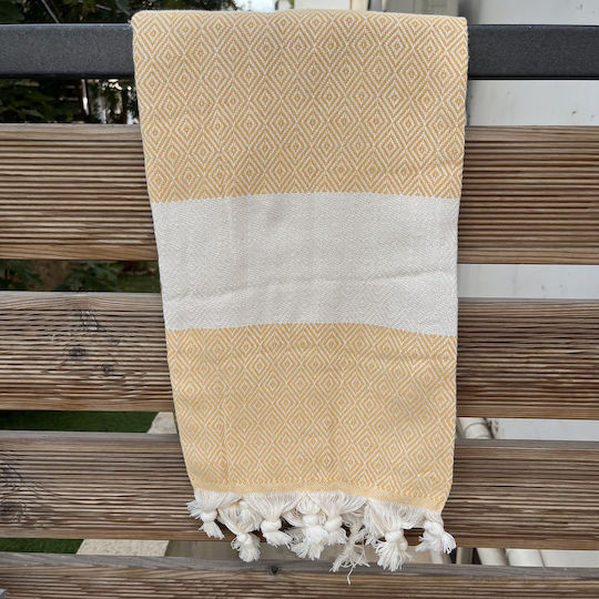 Pestemal Beach Towel Cotton Yellow 180x100cm.
