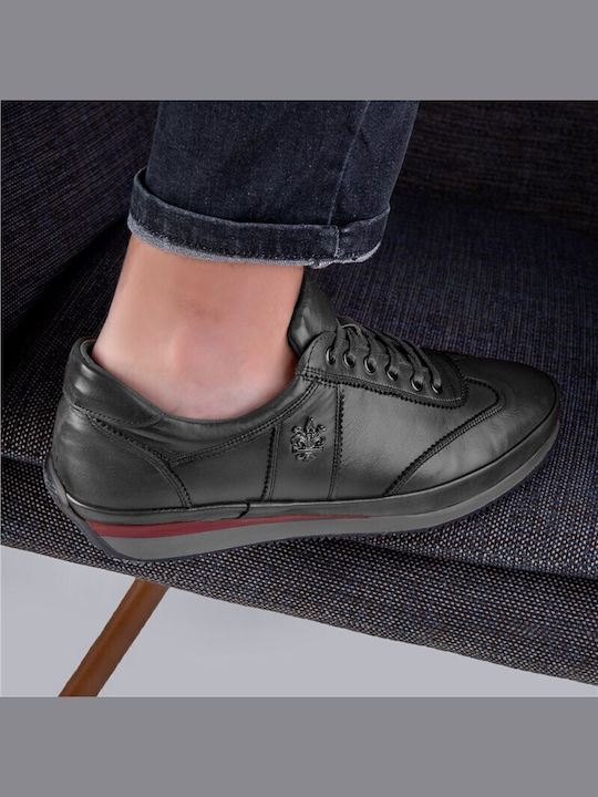 Leder Herren Freizeitschuhe Schwarz