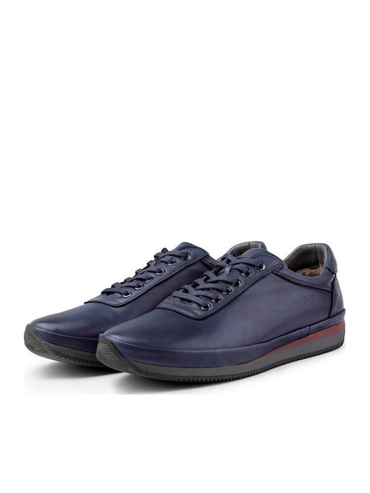 Leder Herren Freizeitschuhe Blau