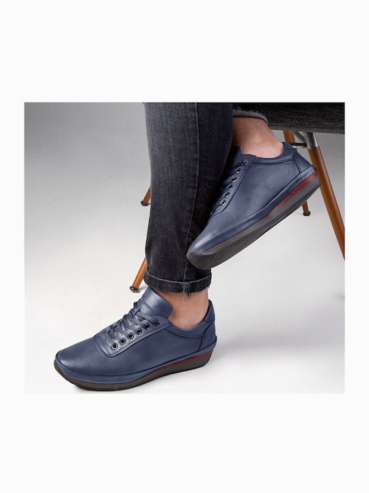 Leder Herren Freizeitschuhe Blau