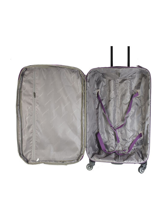 Diplomat Koffer-Set Die Reisesammlung Stoff Lila Maximale Höhe 66cm mit 4 Räder Set 2 Stück