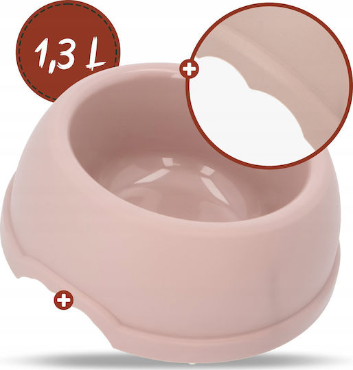 Barry King Plastic Bowl Food for Dog 1.3lt 24.5cm in Beige Color