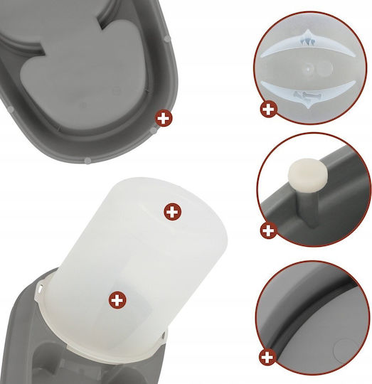 Barry King Automatic Plastic Bowl with Container Food & Water for Dog 2.5lt 13cm in Gray Color