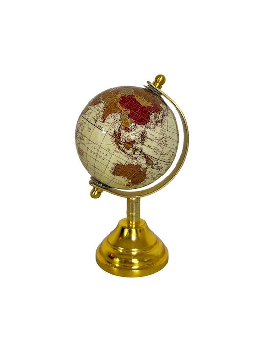 Earth Globe Metal Stand Gold-brown 12x16 Cm