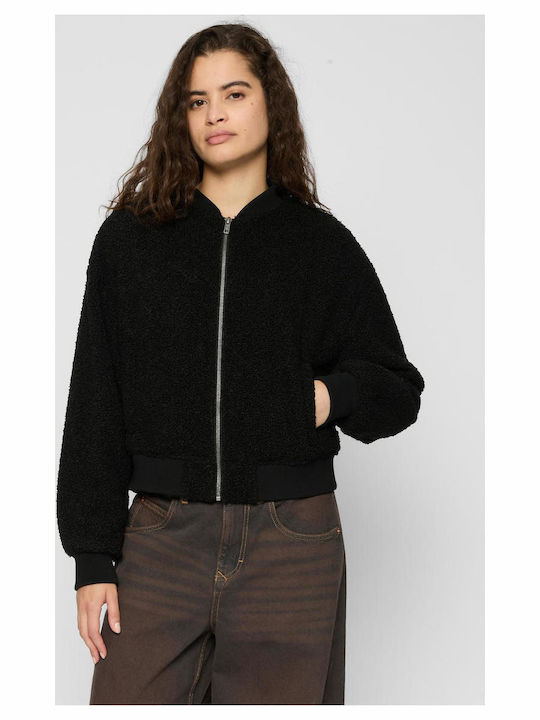 Κοντό Γυναικείο Bomber Jacket Μαύρο