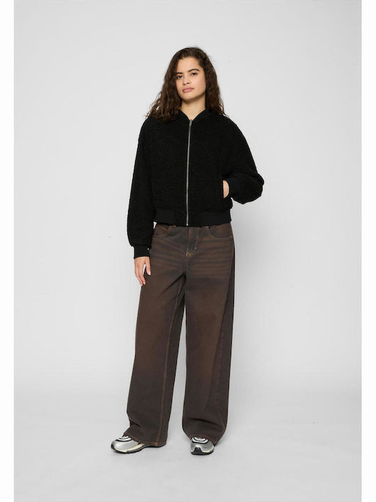 Κοντό Γυναικείο Bomber Jacket Μαύρο
