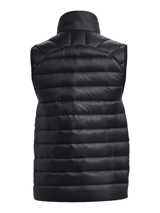 Scurtă Jachetă de femei Fără mâneci Puffer Waterproof pentru iarnă Black / Pitch Gray