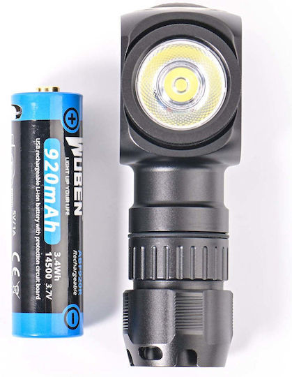 Wuben H5 Rechargeable LED Head and Hand Flash Light 400 Lumens 120 Hours Duration IP68