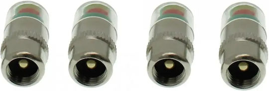 Капачки На Клапани На Гуми С Индикатор За Налягане 2.4 Bar 34.8 Psi Комплект От 4 Броя