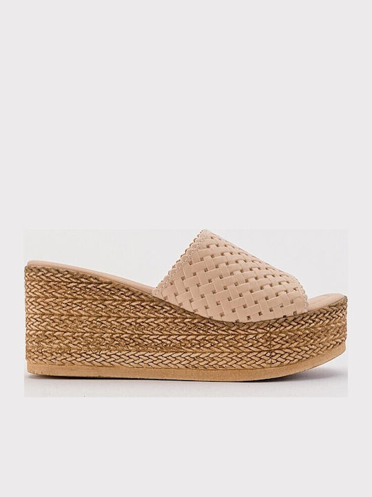 Damenplattformen Beige