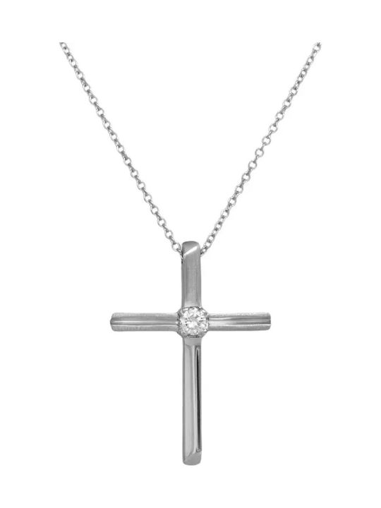 Weißgold Kreuz 18K