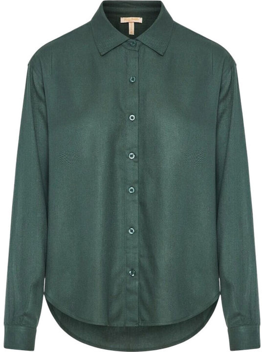 Women's Monochrome Long Sleeve Shirt Green