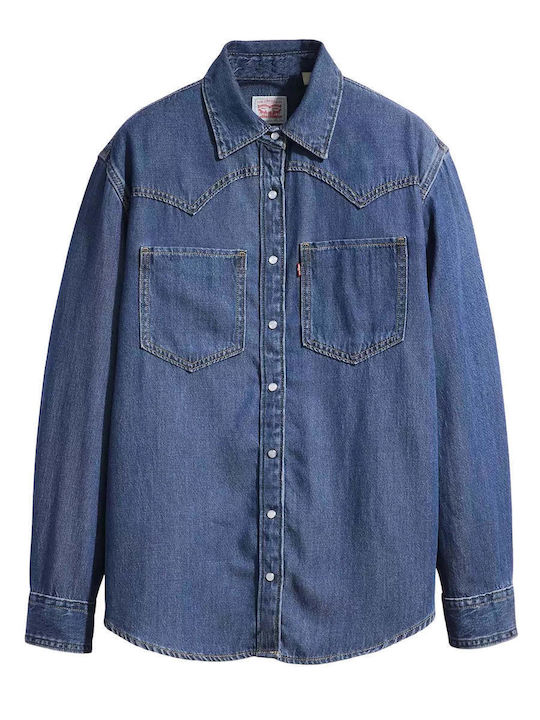 Western Women's Long Sleeve Shirt Dark Blue