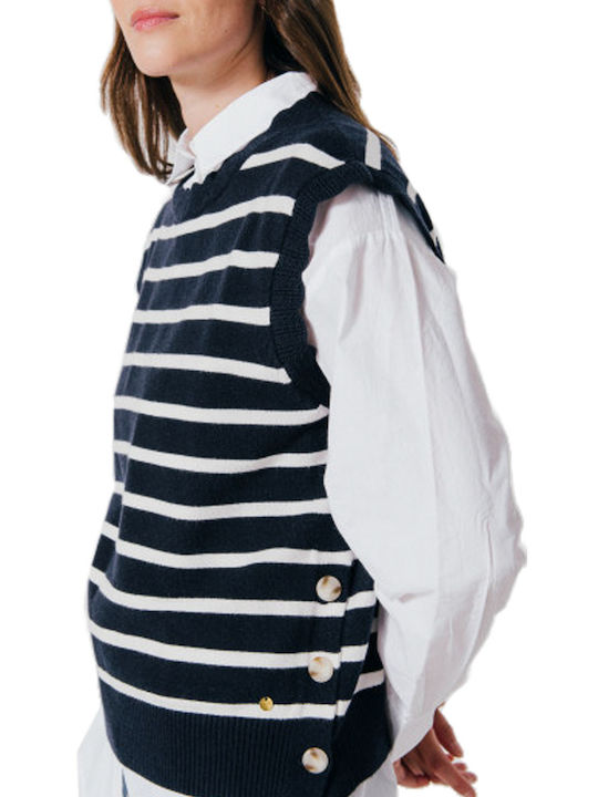 Winter Women's Sleeveless Tunic Blue