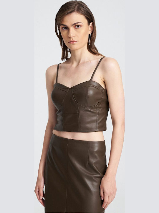 Women's Blouse Corset Brown