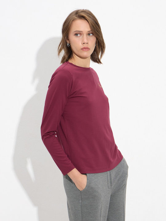 Women's Blouse Long Sleeve Burgundy