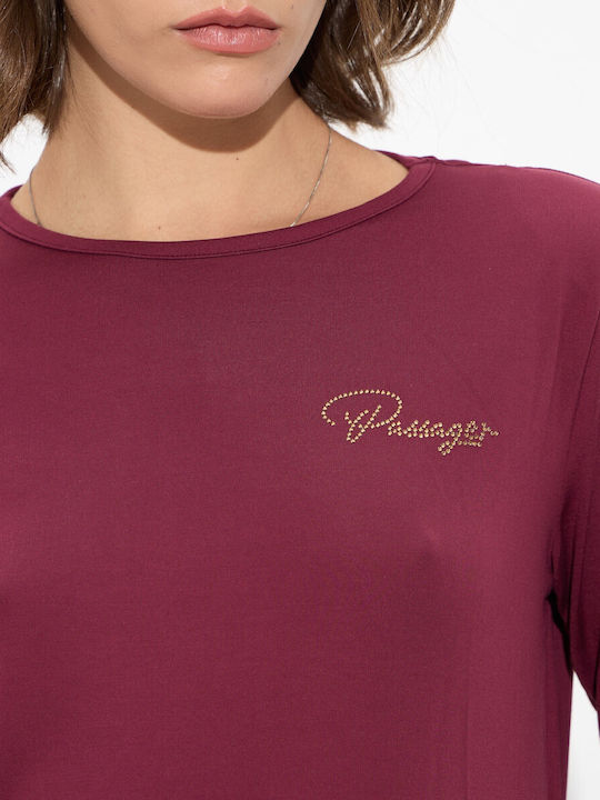 Women's Blouse Long Sleeve Burgundy