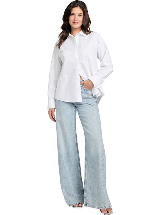 Long Sleeve Women's Cotton Shirt White