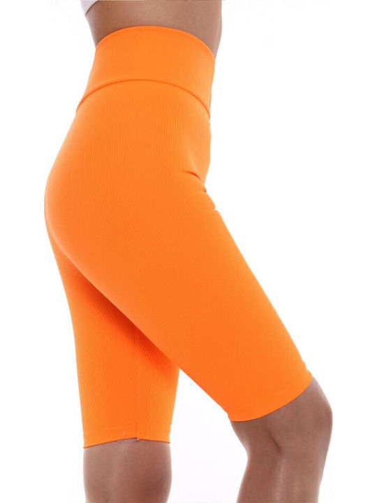 Training Damen Leggings Formendefinition Hohe Taille & Push-up Orange