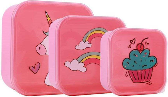 I-Total Unicorn Πλαστικό Παιδικό Σετ Φαγητού Μονόκεροι Ροζ