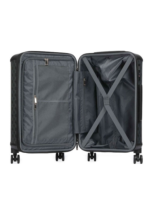 Guess Wilder Medium Hard Suitcase Black With 4 Wheels Height 64cm