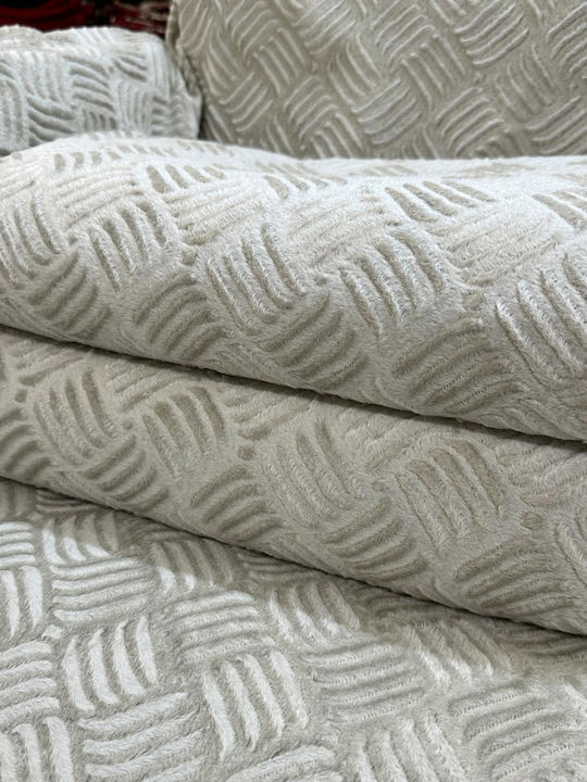 Linea Home Rafles Sesselüberwurf Jacquard 180x160cm Beige