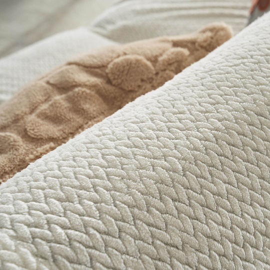 Gofis Home Cinnabar Ριχτάρι Πολυθρόνας Δύο 'Οψεων Fleece 180x180εκ. Cinnabar Ecru 115/05