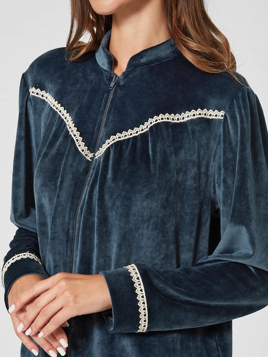 Pen-ky Winter Women's Robe Blue