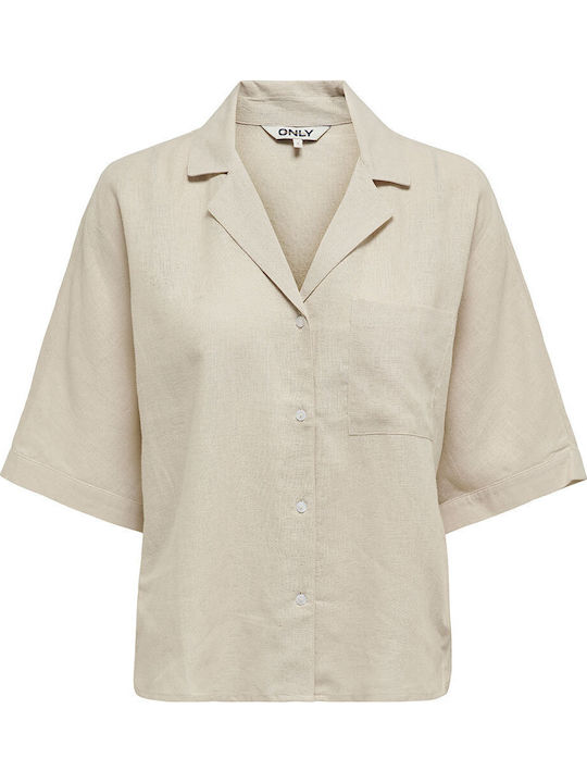 Mânecă lungă Femei In Cămașă Beige