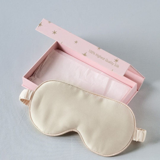 Kentia Stylish Silk Sleep Mask Silky Beige Ecru