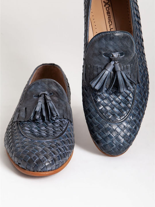 Leder Herren Mokassins in Blau Farbe
