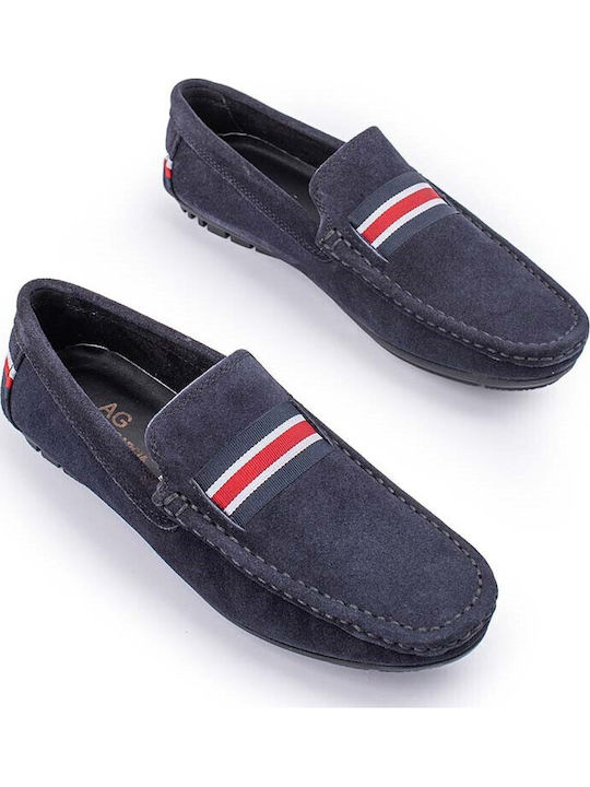 Men's Suede Moccasins Blue