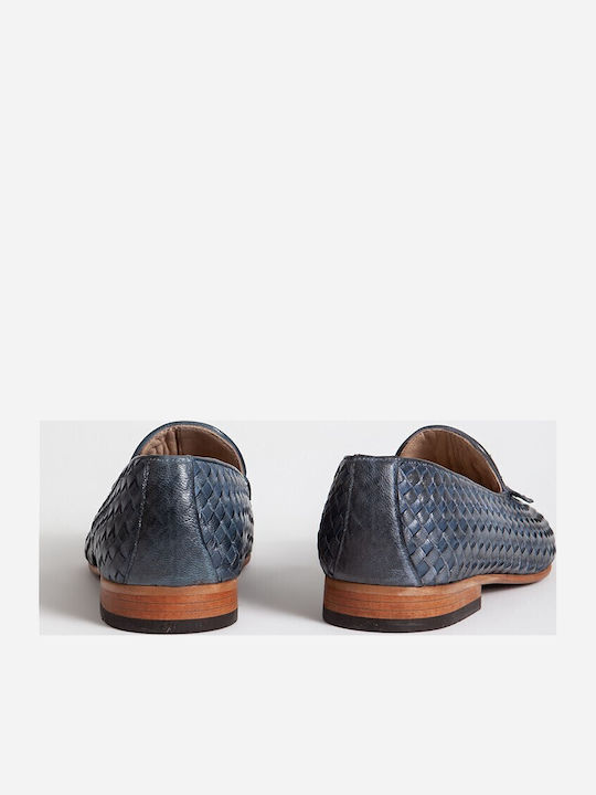 Leder Herren Mokassins in Blau Farbe