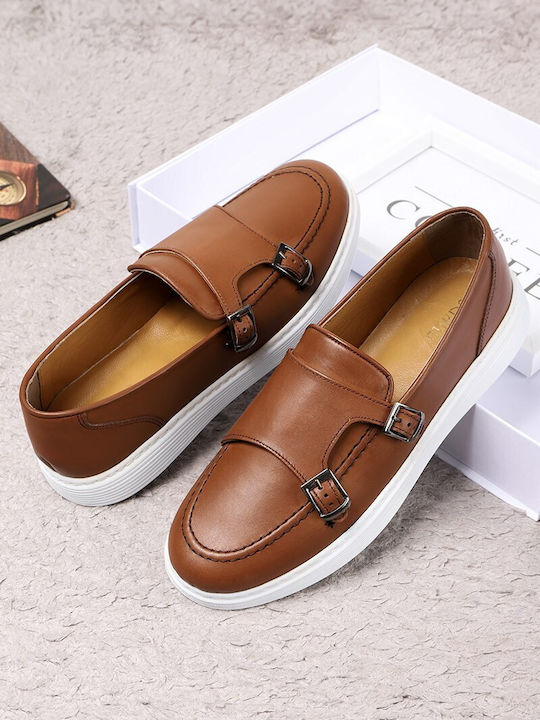 Leder Herren Mokassins in Braun Farbe