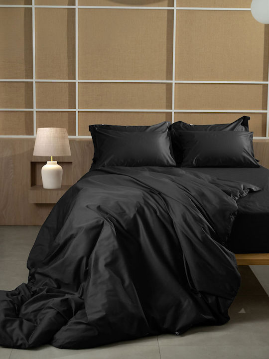 Sunshine Sheet King Size with Elastic 180x200+40cm. Omnia Black