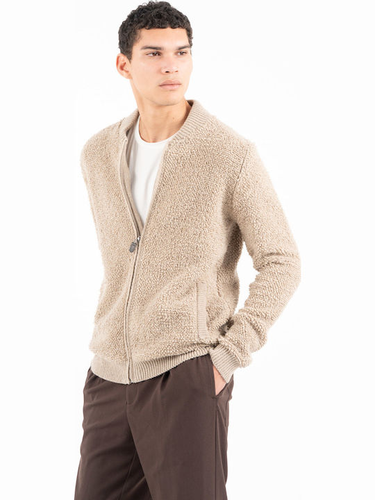 Men's Knitted Cardigan Beige