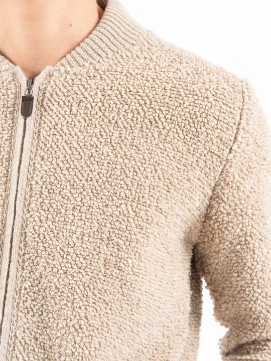 Men's Knitted Cardigan Beige