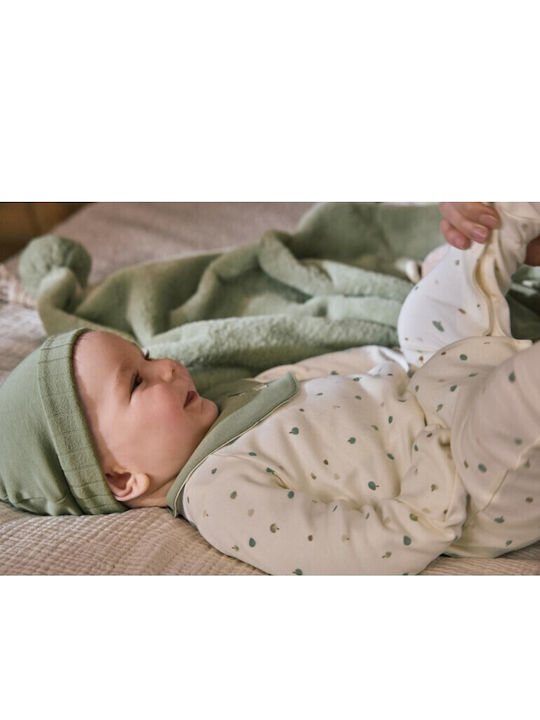 Mayoral Baby Bodysuit Set Long-Sleeved with Cap Green 3pcs