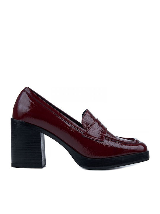 Pantofi cu toc Burgundy