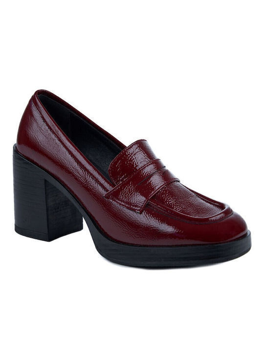 Pantofi cu toc Burgundy