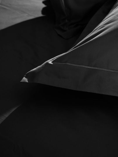 Sunshine Σετ Μαξιλαροθήκες Oxford Black 50x70εκ.